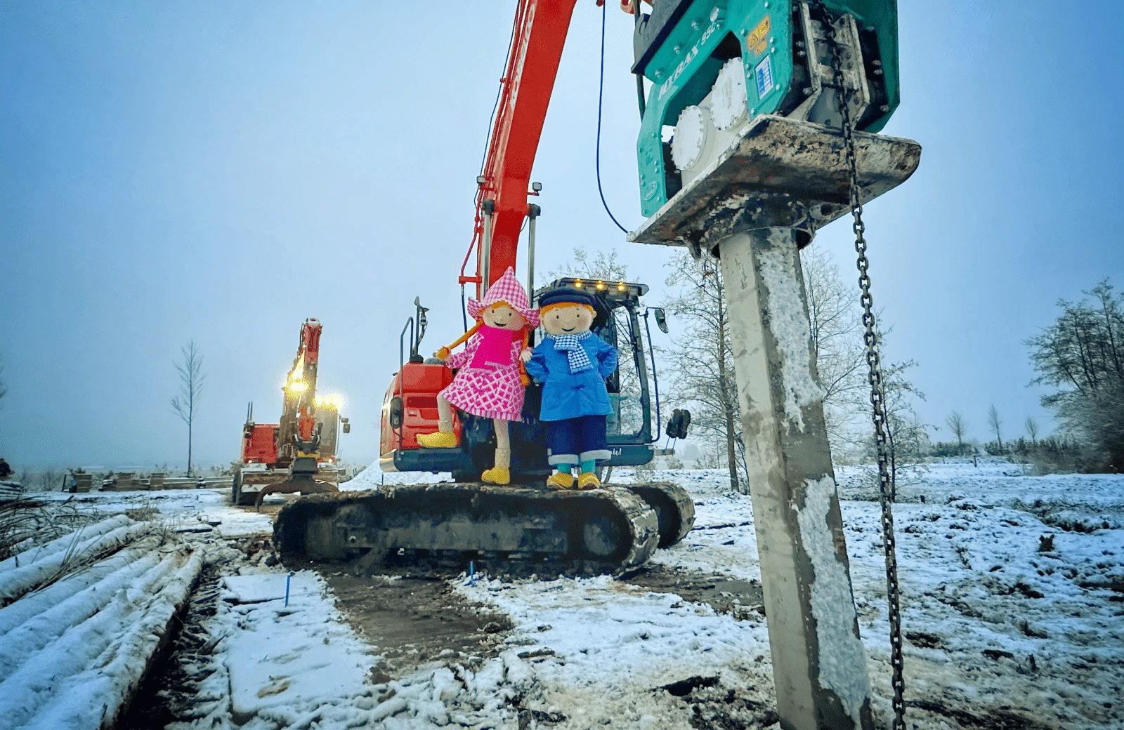 Fien teun slaan eerste paal